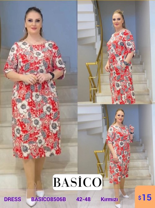 Платье BASICO (Красный, модель BASICO8506B) оптом