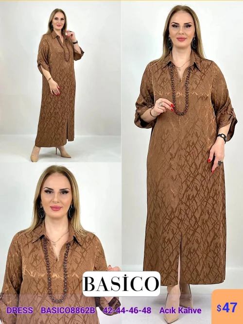 Платье BASICO (Коричневый, модель BASICO8862B) оптом