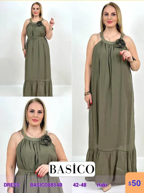Платье BASICO (Оливковый, модель BASICO8854B) оптом
