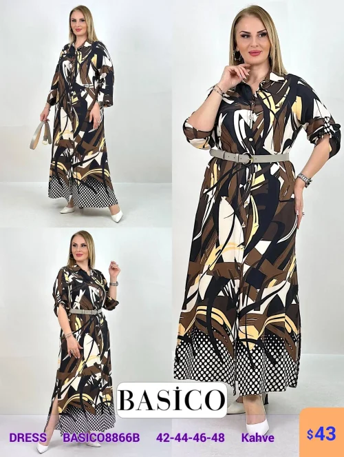 Платье BASICO (Коричневый, модель BASICO8866B) оптом