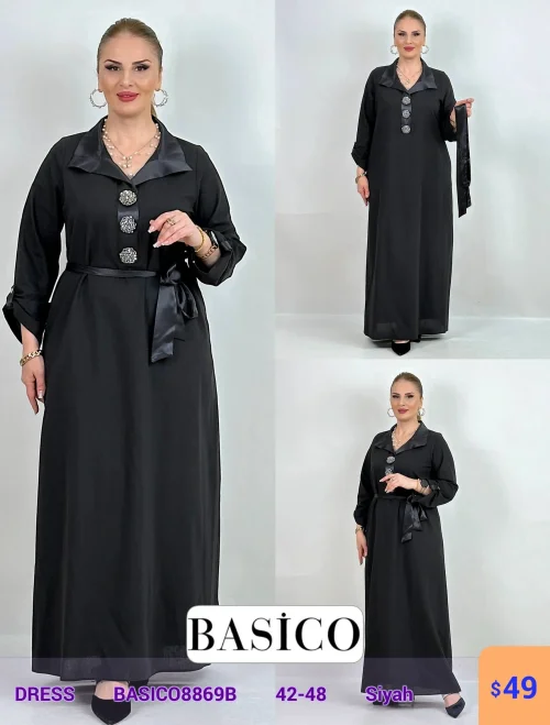 Платье BASICO (Черный, модель BASICO8869B) оптом