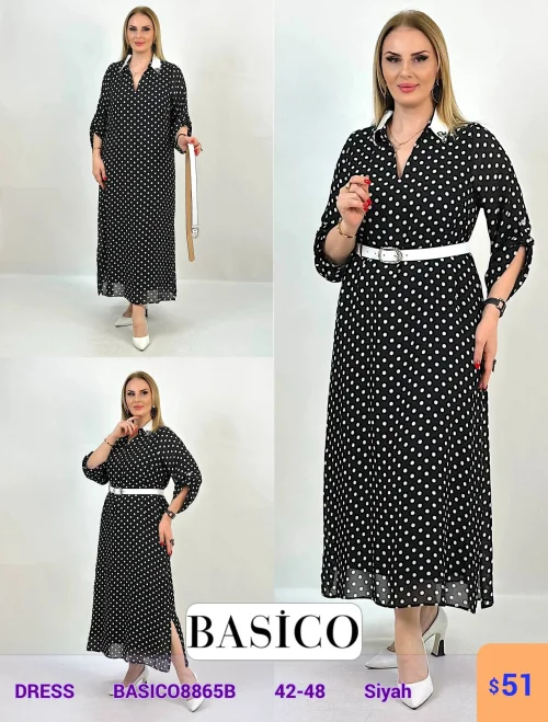 Платье BASICO (Черный, модель -BASICO8865B) оптом