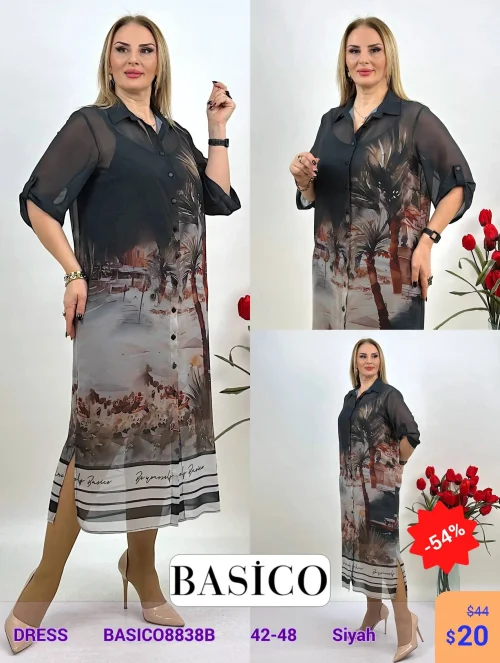 Платье BASICO (Черный, модель BASICO8838B) оптом