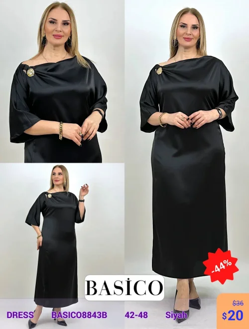 Платье BASICO (Черный, модель BASIC08843B) оптом