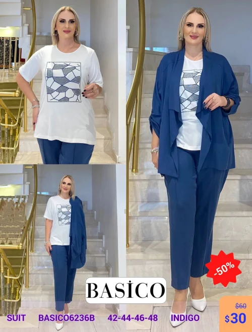Костюм BASICO (Темно-синий, модель BASIC06236B) оптом