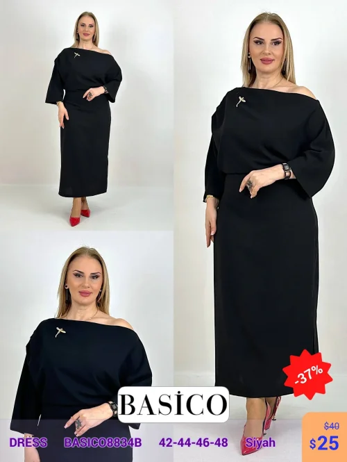 Платье BASICO (Черный, модель BASICO8834B) оптом