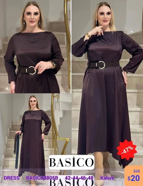 Платье BASICO (Коричневый, модель BASICO8805B) оптом