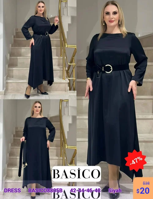 Платье BASICO (Черный, модель BASICO8805B) оптом