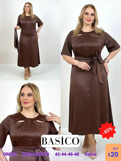 Платье BASICO (Коричневый, модель BASICO8827B) оптом
