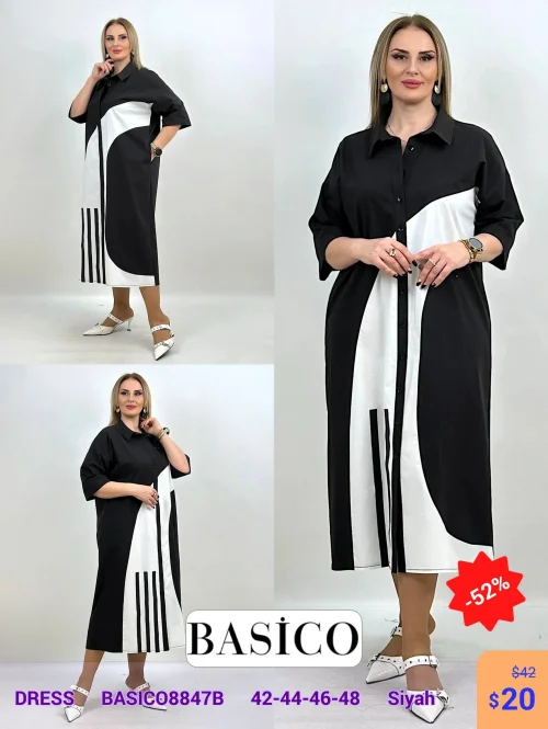 Платье BASICO (Черный, модель BASIC08847B) оптом