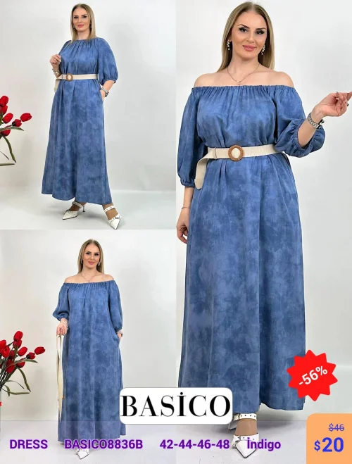 Платье BASICO (Темно-синий, модель BASICO8836B) оптом
