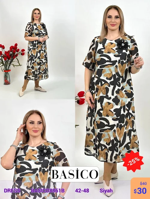 Платье BASICO (Черный, модель SICO8861B) оптом