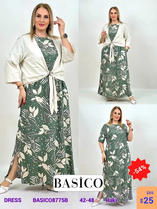 Платье BASICO (Оливковый, модель BASICO8775B) оптом