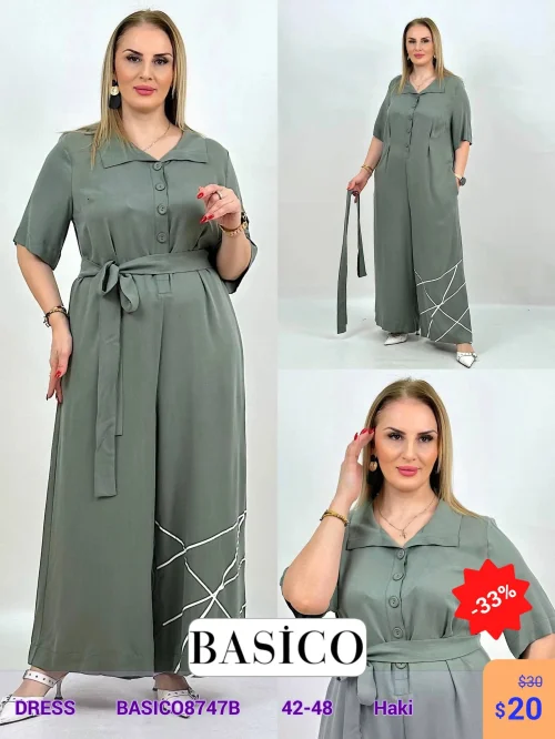 Платье BASICO (Оливковый, модель BASIC08747B) оптом