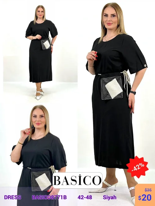 Платье BASICO (Черный, модель BASICO8771B) оптом