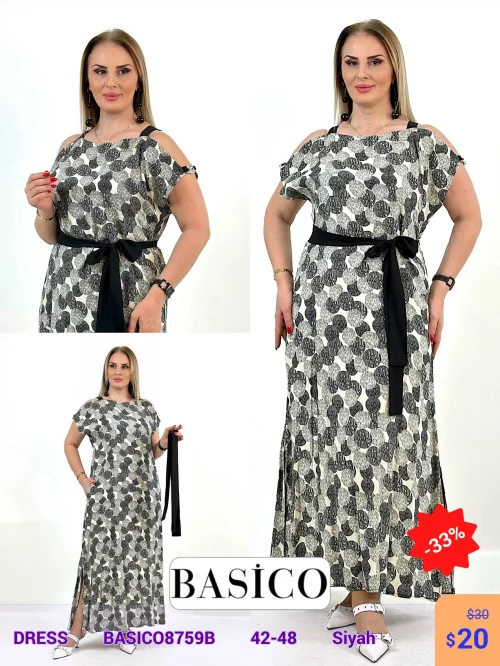 Платье BASICO (Черный, модель BASICO8759B) оптом