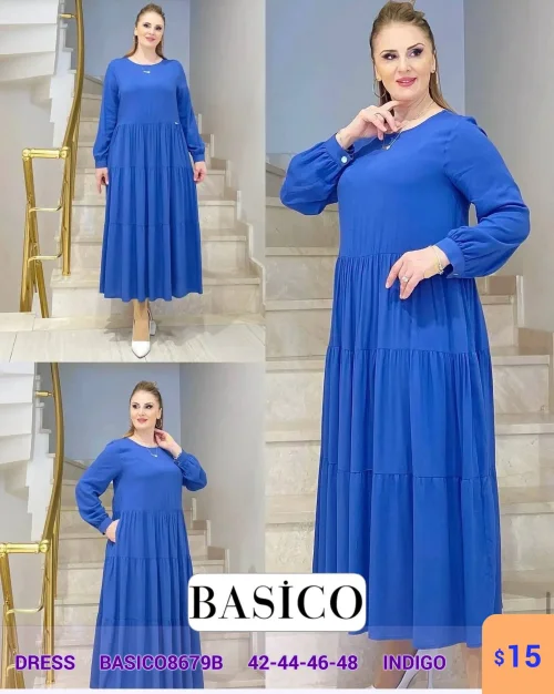 Платье BASICO (Темно-синий, модель BASICO8679B) оптом