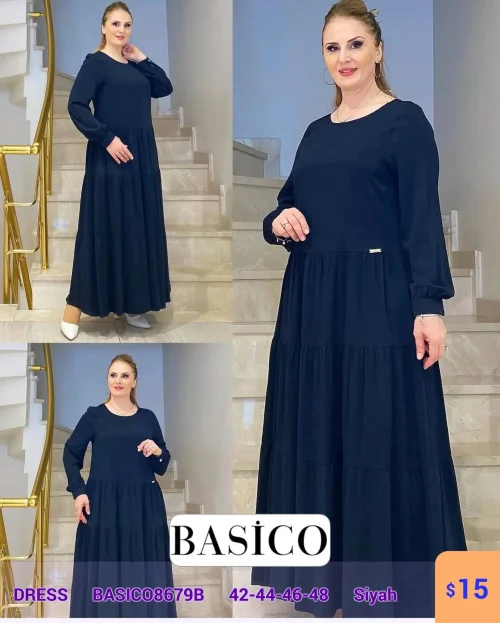 Платье BASICO (Черный, модель BASICO8679B) оптом