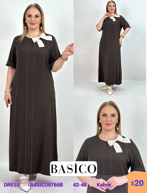 Платье BASICO (Коричневый, модель BASICO8766B) оптом