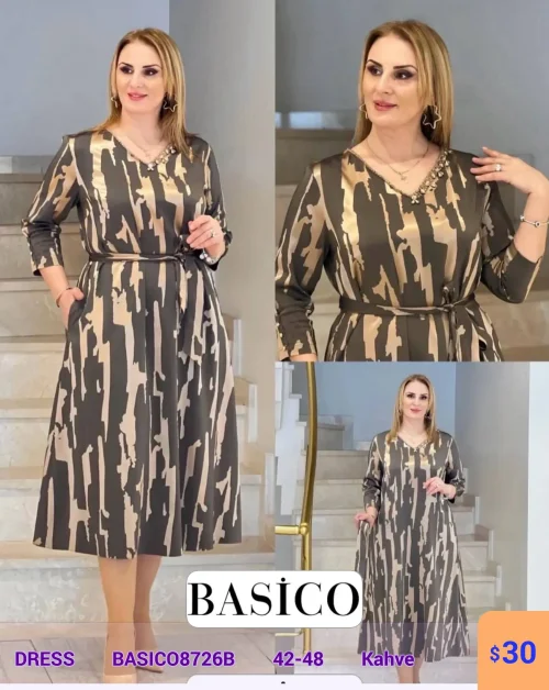 Платье BASICO (Коричневый, модель BASICO8726B) оптом
