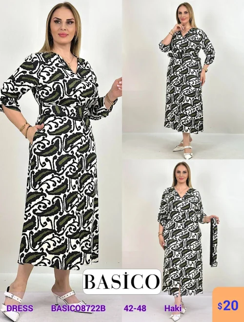 Платье BASICO (Оливковый, модель BASICO8722B) оптом