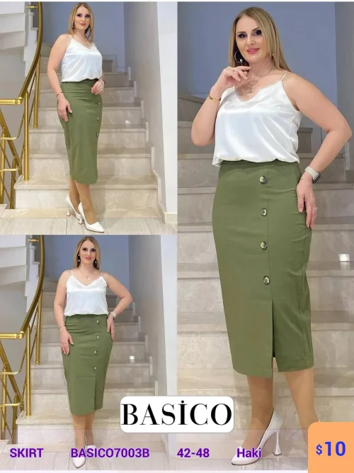 Юбка BASICO (Оливковый, модель BASICO7003B) оптом