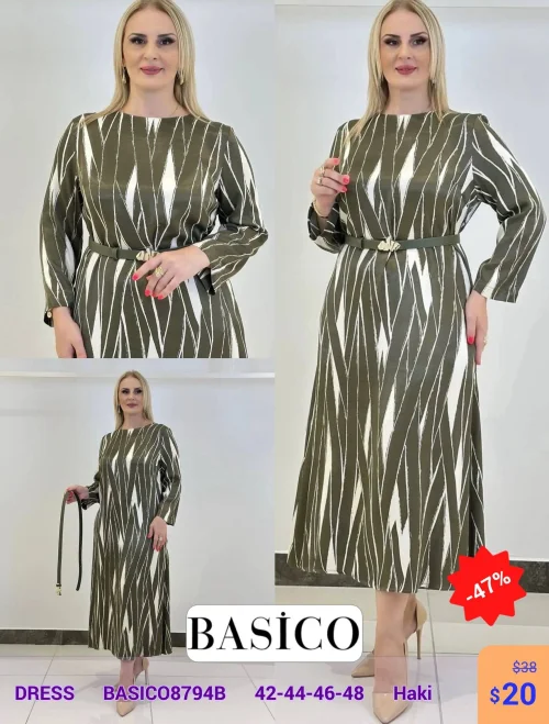 Платье BASICO (Оливковый, модель BASICO8794B) оптом