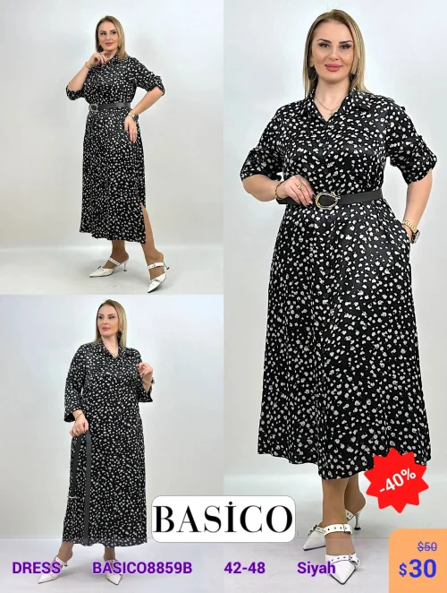 Платье BASICO (Черный, модель BASICO8859B) оптом