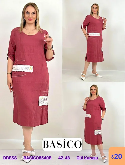 Платье BASICO (Розовый, модель BASICO8540B) оптом