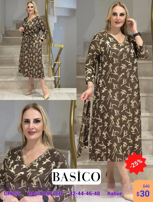 Платье BASICO (Коричневый, модель BASICO8725B) оптом