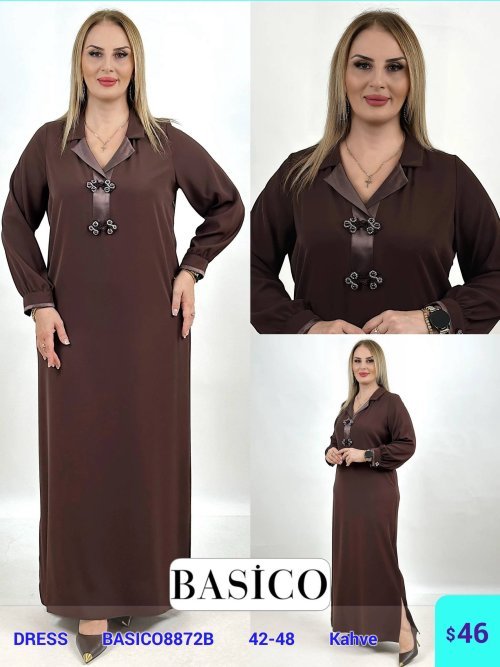 Платье BASICO (Коричневый, модель BASICO8872B) оптом