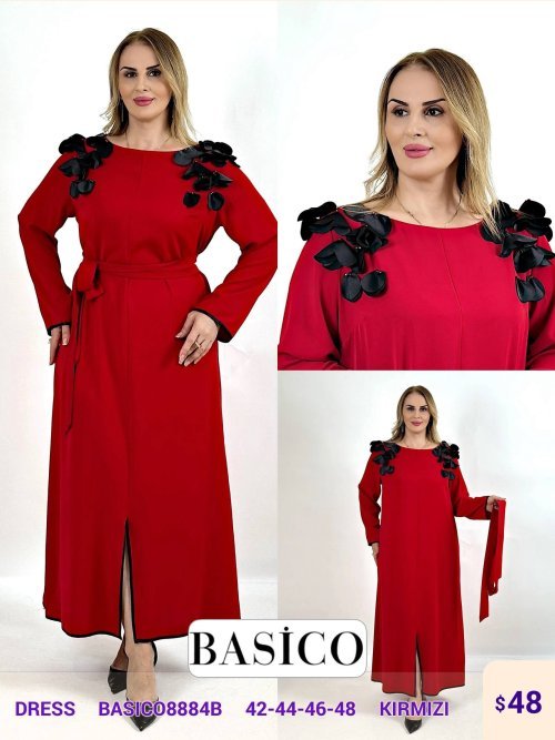 Платье BASICO (Красный, модель BASICO8884B) оптом