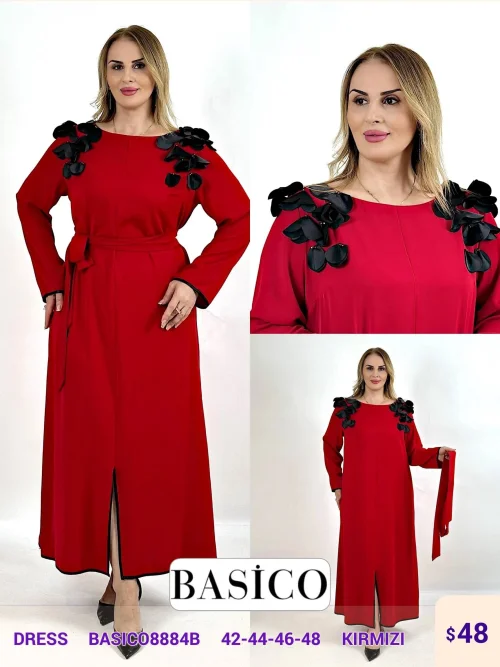 Платье BASICO (Красный, модель BASICO8884B) оптом