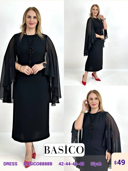 Платье BASICO (Черный, модель BASICO8888B) оптом
