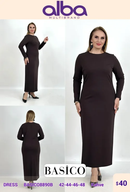 Платье BASICO (Brown, модель BASICO8890B) оптом
