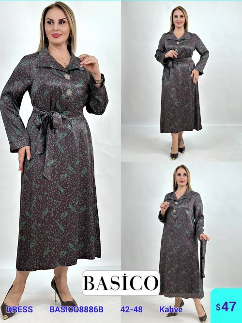 Платье BASICO (Коричневый, модель BASICO8886B) оптом