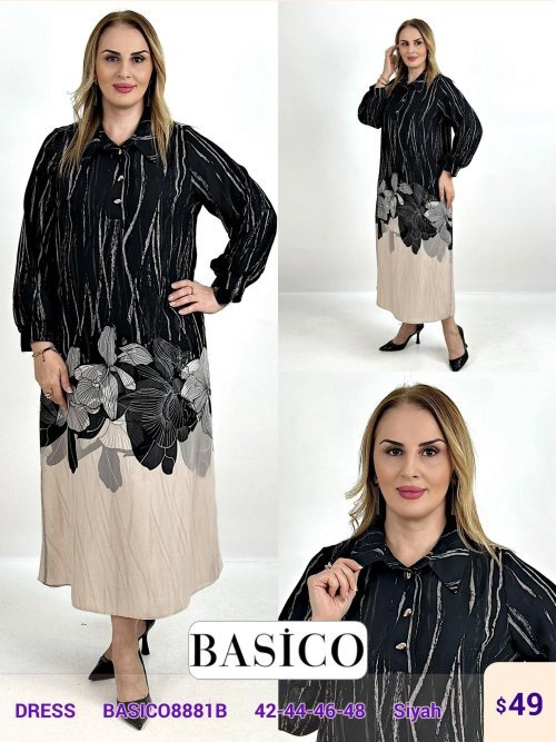 Платье BASICO (Черный, модель BASICO8881B) оптом
