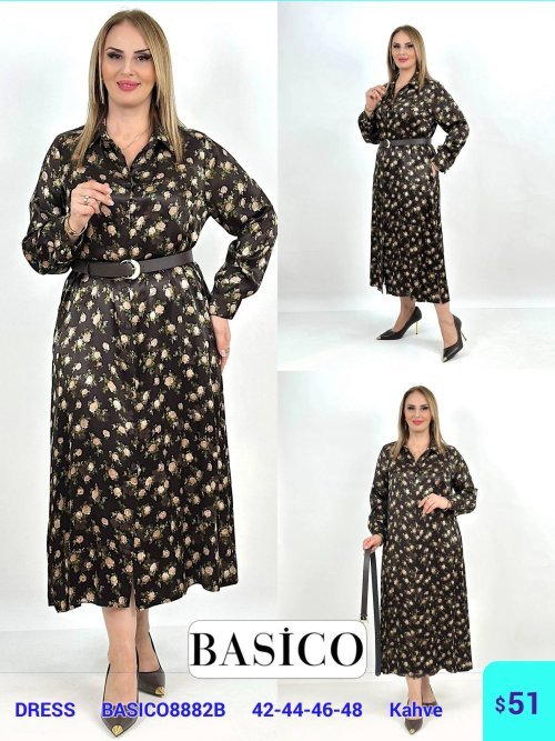 Платье BASICO (Коричневый, модель BASICO8882B) оптом