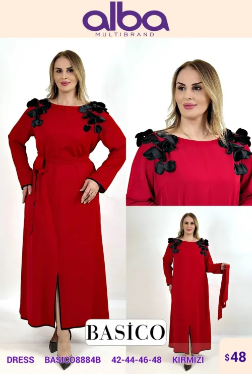 Платье BASICO (Red, модель BASIC08884B) оптом