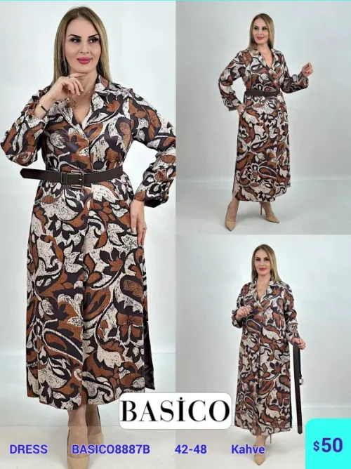 Платье BASICO (Brown, модель BASIC08887B) оптом