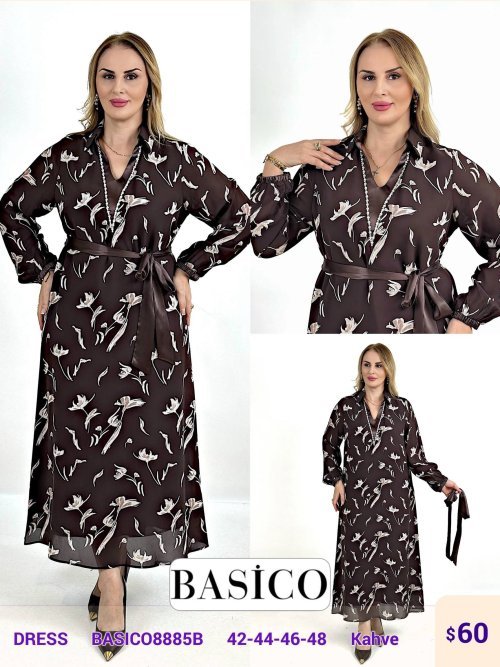 Платье BASICO (Коричневый, модель BASICO8885B) оптом