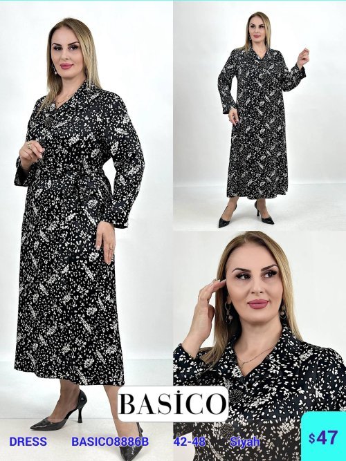 Платье BASICO (Черный, модель BASICO8886B) оптом