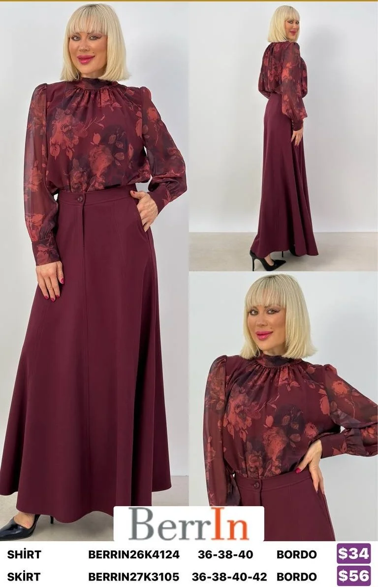Юбка Berri̇n (Burgundy, модель BERRIN27K3105) оптом
