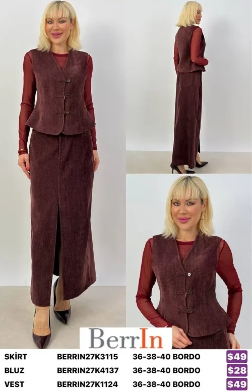 Юбка Berri̇n (Burgundy, модель BERRIN27K3115) оптом