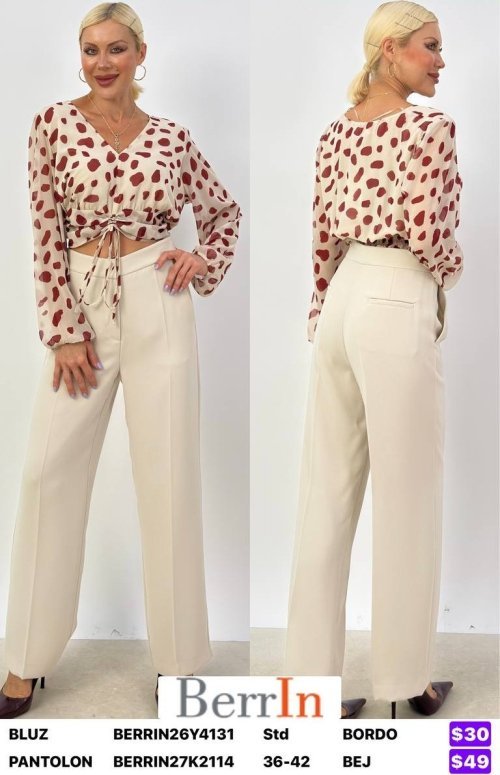 Блузка Berri̇n (Burgundy, модель BERRIN26Y4131) оптом