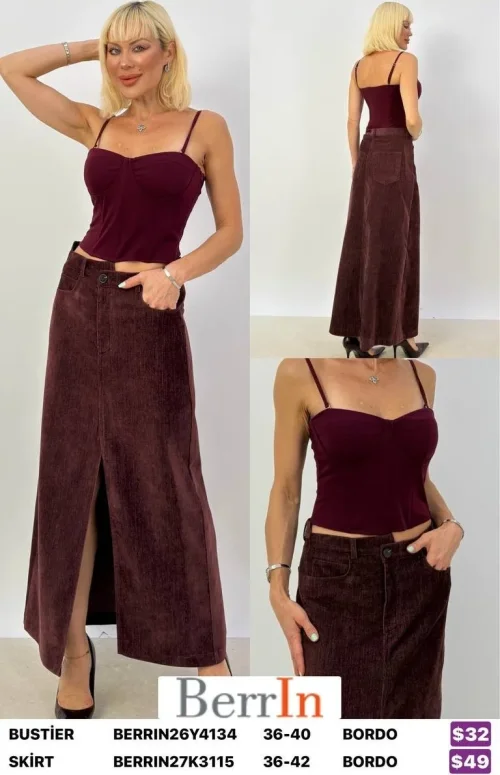Юбка Berri̇n (Burgundy, модель BERRIN27K3115) оптом