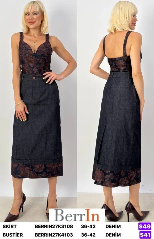 Топ Berri̇n (DENIM, модель BERRIN27K4103) оптом