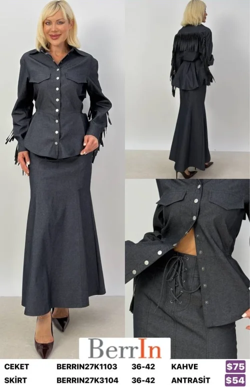 Юбка Berri̇n (Dark gray, модель BERRIN27K3104) оптом