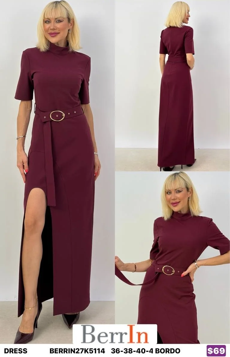 Платье Berri̇n (Burgundy, модель BERRIN27K5114) оптом