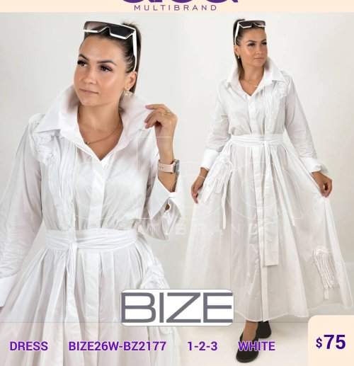 Платье BIZE (White, модель BIZE26W-BZ2177) оптом